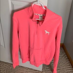 pink half zip